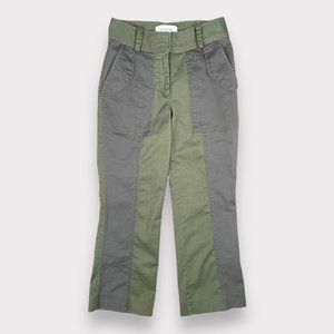 Derek Lam 10 Crosby High Waist Cropped Straight Leg Army Green Pants Size 2